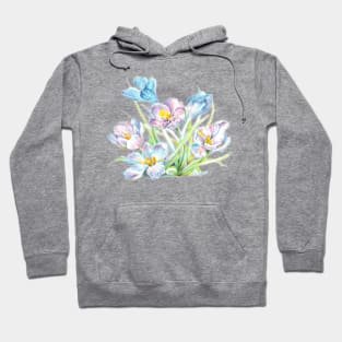 Blue flowered saffron crocus Hoodie